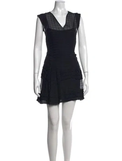 Pre-owned Theory V-neck Mini Dress In Multi