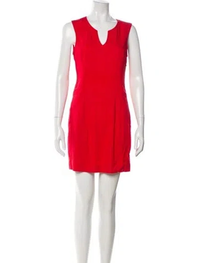 Pre-owned Theory V-neck Mini Dress In Orange