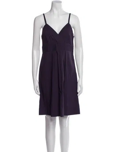 Pre-owned Theory V-neck Mini Dress In Purple