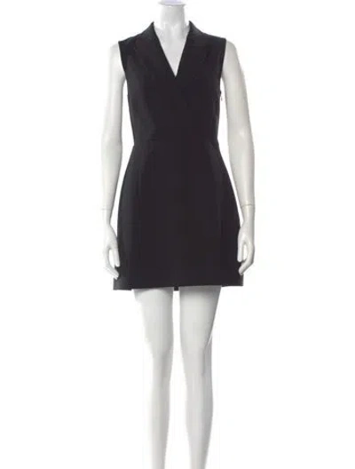 Pre-owned Theory V-neck Mini Dress W/ Tags In Black