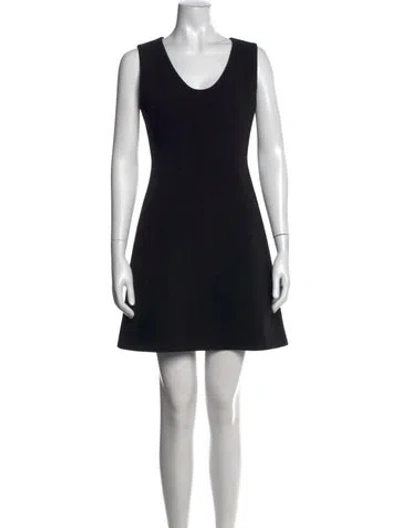 Pre-owned Theory V-neck Mini Dress W/ Tags In Black