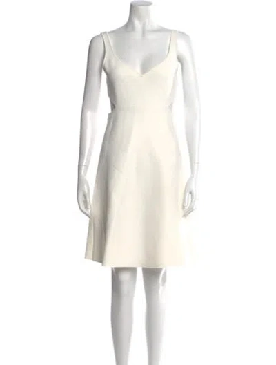 Pre-owned Theory V-neck Mini Dress In White