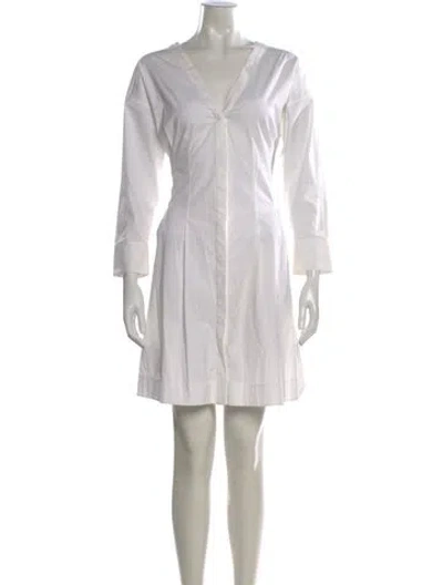 Pre-owned Theory V-neck Mini Dress In White