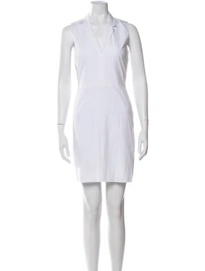 Pre-owned Theory V-neck Mini Dress In White