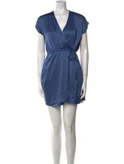 Pre-owned Theory V-neck Romper In Blue