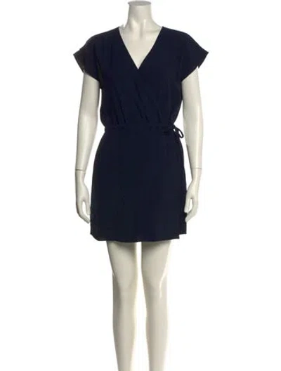 Pre-owned Theory V-neck Romper In Blue