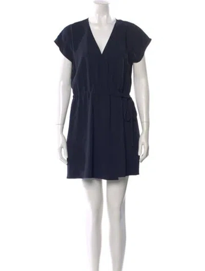 Pre-owned Theory V-neck Romper In Blue