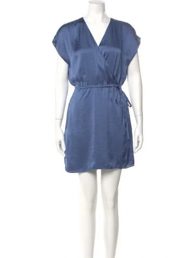 Pre-owned Theory V-neck Romper In Blue