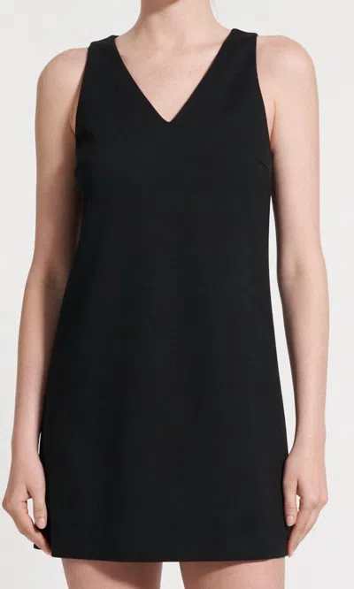 Theory V-neck Shift Mini Dress In Black
