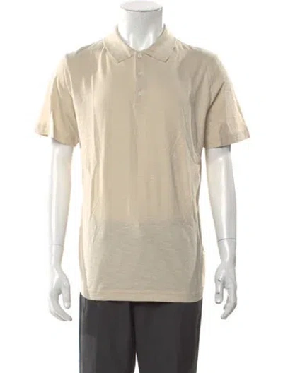 Pre-owned Theory V-neck Short Sleeve Polo Shirt In Neutral