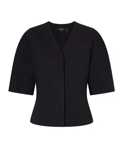 Theory V-neck Short-sleeved Shirt In Black