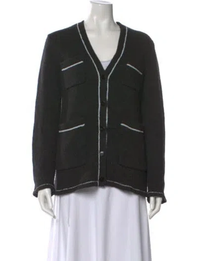 Pre-owned Theory V-neck Sweater In Black