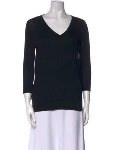 Pre-owned Theory V-neck Sweater In Black