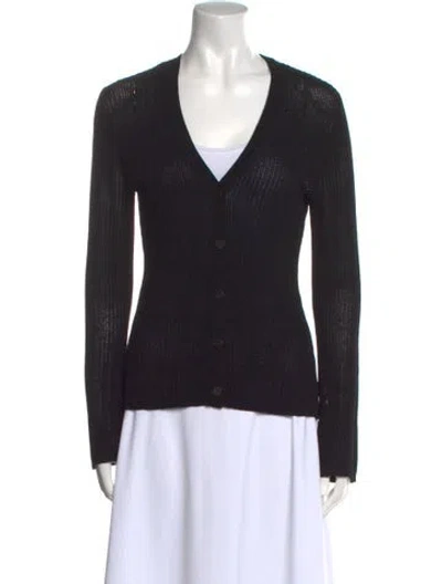 Pre-owned Theory V-neck Sweater In Black