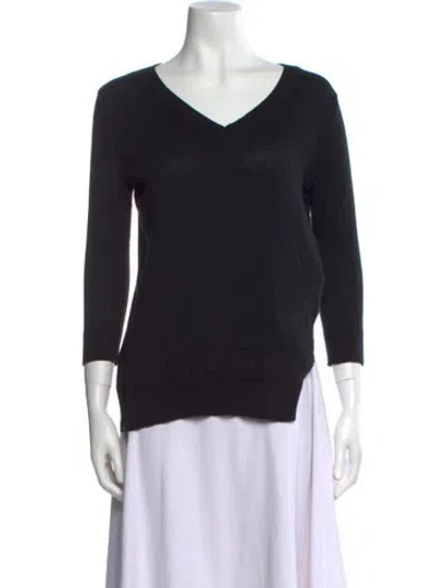 Pre-owned Theory V-neck Sweater In Black