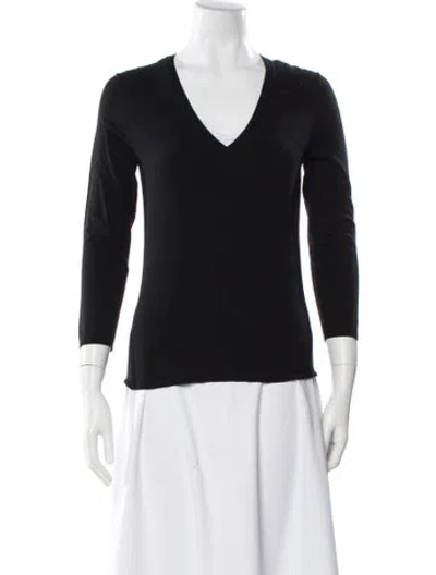 Pre-owned Theory V-neck Sweater In Black