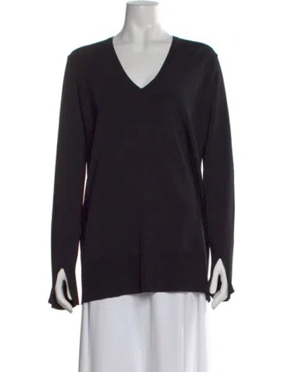 Pre-owned Theory V-neck Sweater In Black