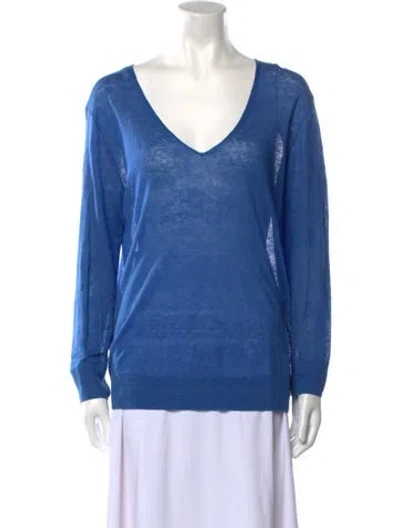 Pre-owned Theory V-neck Sweater In Blue