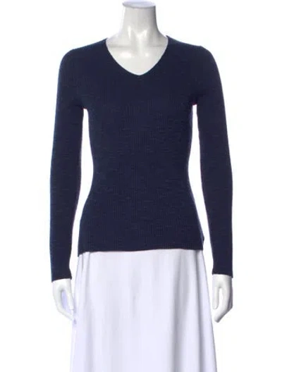 Pre-owned Theory V-neck Sweater In Blue