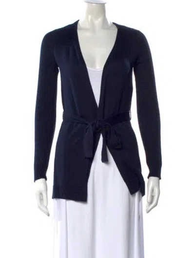 Pre-owned Theory V-neck Sweater In Blue