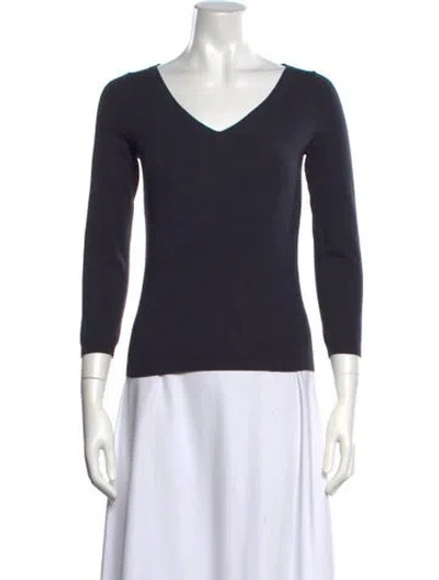 Pre-owned Theory V-neck Sweater In Blue