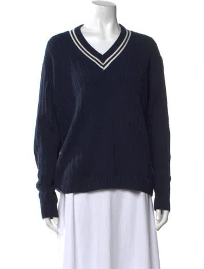 Pre-owned Theory V-neck Sweater In Blue