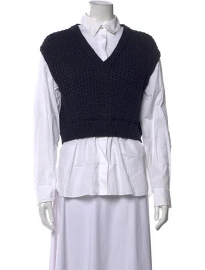 Pre-owned Theory V-neck Sweater In Blue