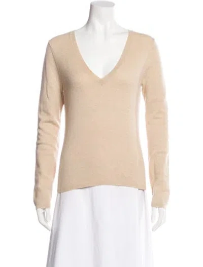 Pre-owned Theory V-neck Sweater In Brown