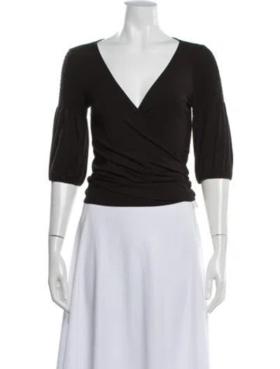 Pre-owned Theory V-neck Sweater In Brown