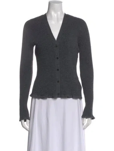 Pre-owned Theory V-neck Sweater In Gray