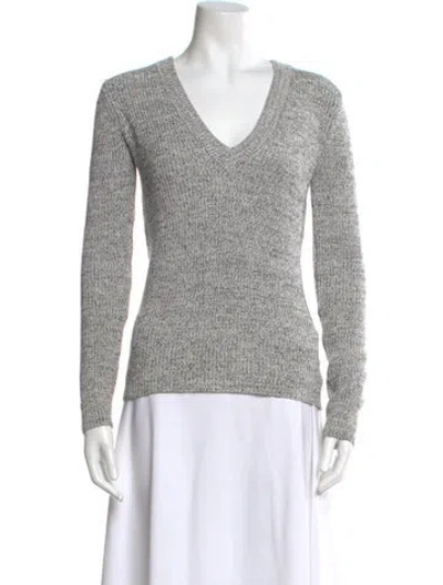 Pre-owned Theory V-neck Sweater In Gray