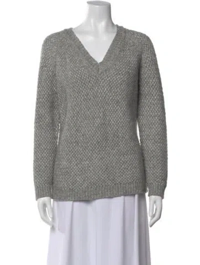 Pre-owned Theory V-neck Sweater In Gray