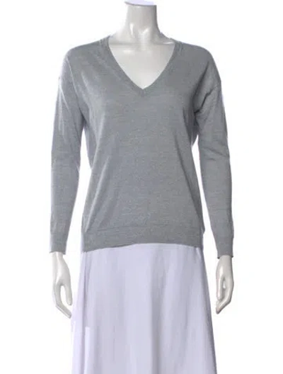 Pre-owned Theory V-neck Sweater In Gray