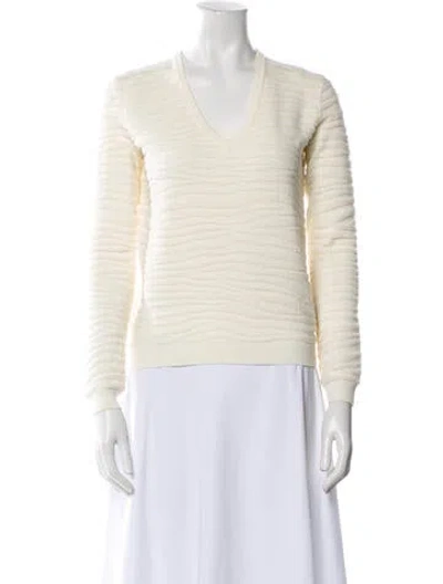 Pre-owned Theory V-neck Sweater In Neutral