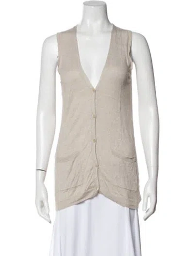 Pre-owned Theory V-neck Sweater In Neutral