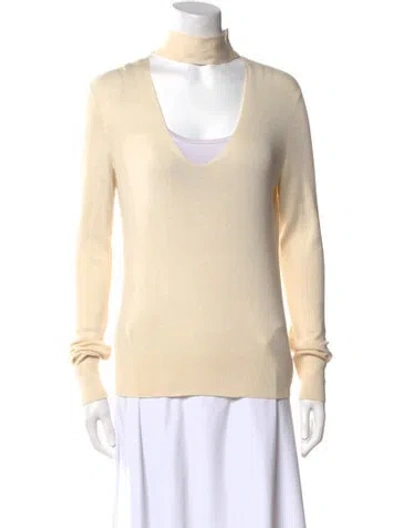 Pre-owned Theory V-neck Sweater In Neutral