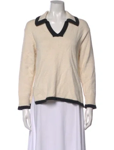 Pre-owned Theory V-neck Sweater In Neutral