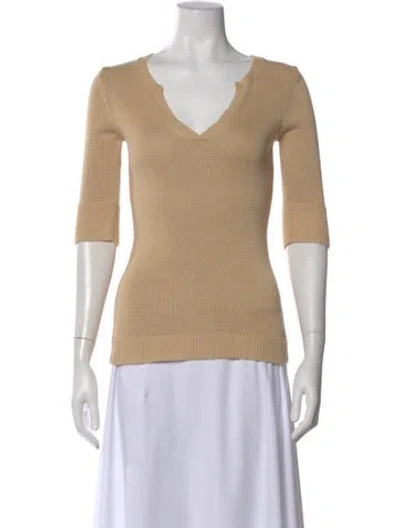 Pre-owned Theory V-neck Sweater In Neutral