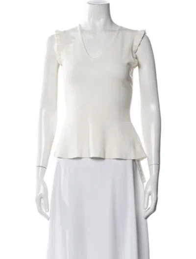 Pre-owned Theory V-neck Sweater In Neutral