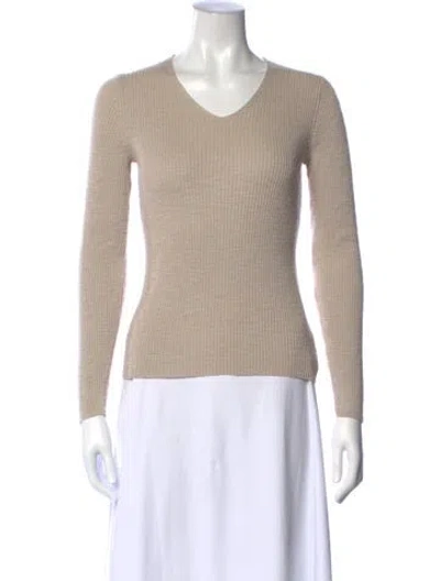 Pre-owned Theory V-neck Sweater In Neutral