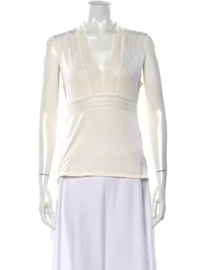 Pre-owned Theory V-neck Sweater In Neutrals