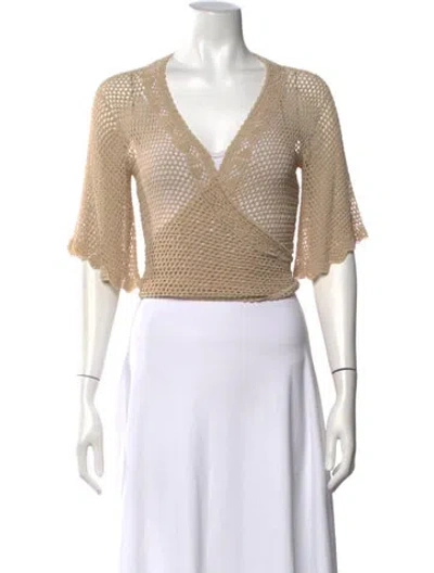 Pre-owned Theory V-neck Sweater In Neutrals