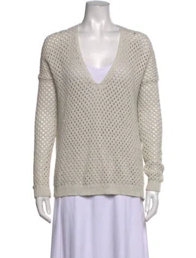 Pre-owned Theory V-neck Sweater In Neutrals