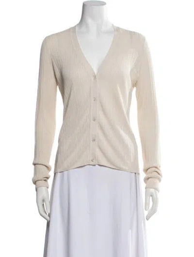Pre-owned Theory V-neck Sweater In Neutrals