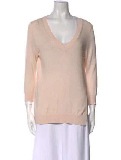 Pre-owned Theory V-neck Sweater In Pink