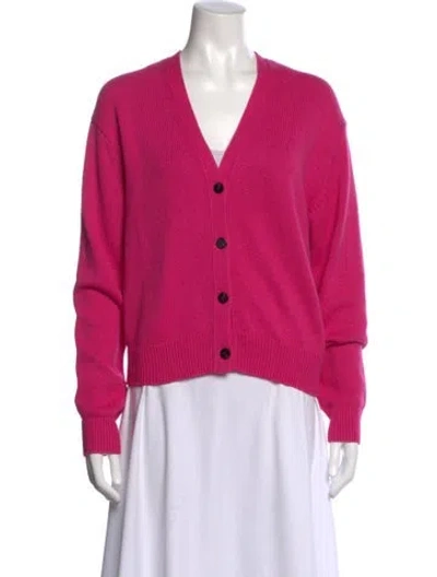Pre-owned Theory V-neck Sweater In Pink