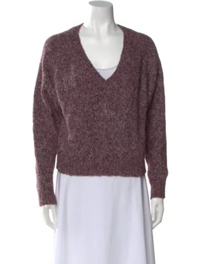Pre-owned Theory V-neck Sweater In Purple