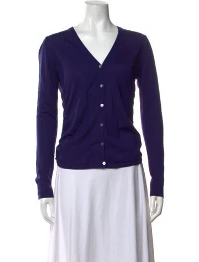 Pre-owned Theory V-neck Sweater In Purple