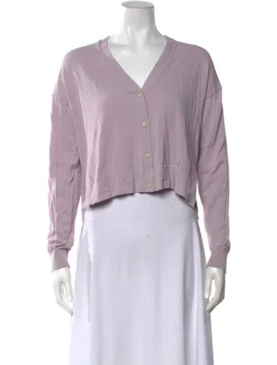 Pre-owned Theory V-neck Sweater In Purple
