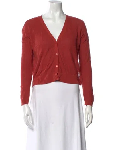 Pre-owned Theory V-neck Sweater In Red